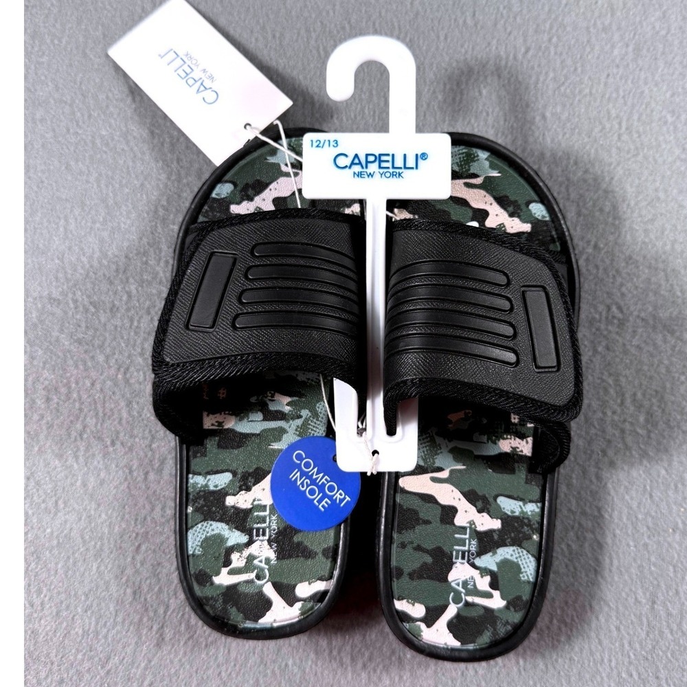 Capelli New York Kids Camo Slide Sandals Size 12/13 NWT Comfort Insole‎ Casual